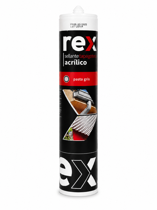 Silicona Tapagoteras Rex Gris 300ml Sellador para Techos y Canaletas | Pack 1 a 12 Unidades