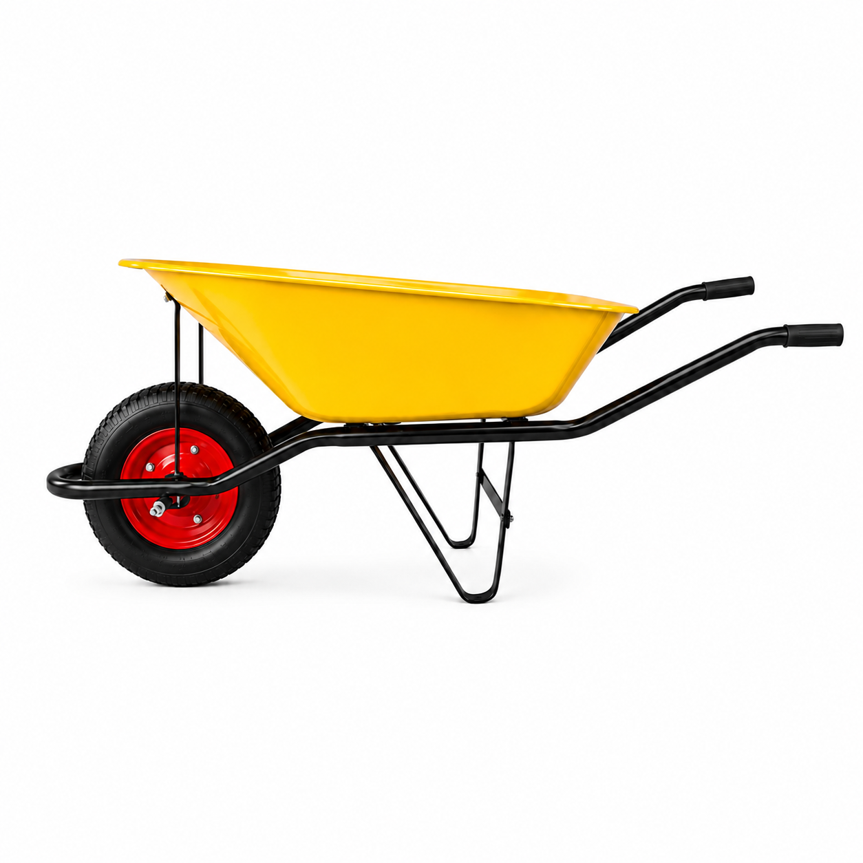 Carretilla de Construcción 90 Litros Roja con Rueda Inflable