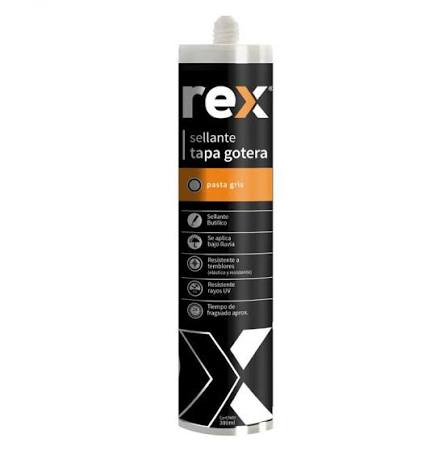 Silicona Butílica Tapagoteras Rex Gris 300ml Máxima Adherencia en Zinc | Pack 1 a 12 Unidades
