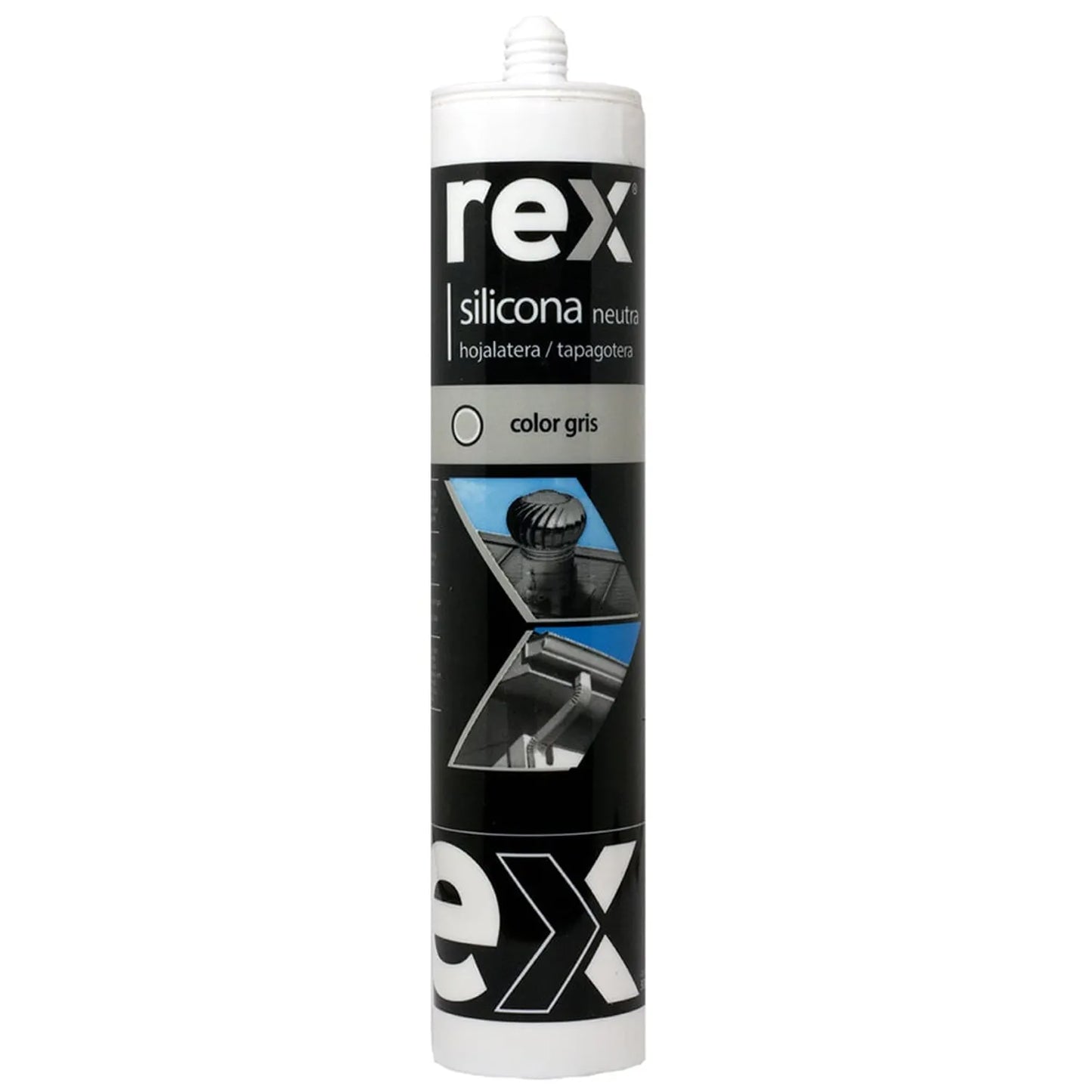 Silicona Neutra Tapagoteras Rex Gris 300ml Multisuperficie Policarbonato y PVC | Pack 1 a 12 Unidades